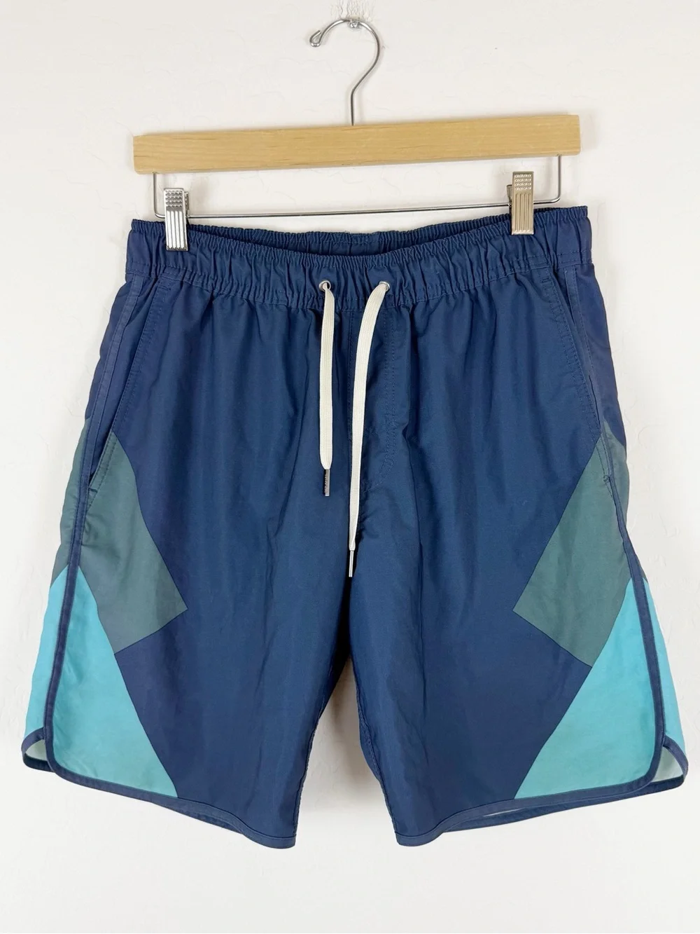 Fair Harbor Men's Swim Trunks Brief Lined Blue Green Colorblock